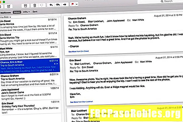 Как перейти к началу списка сообщений в Mac OS X Mail