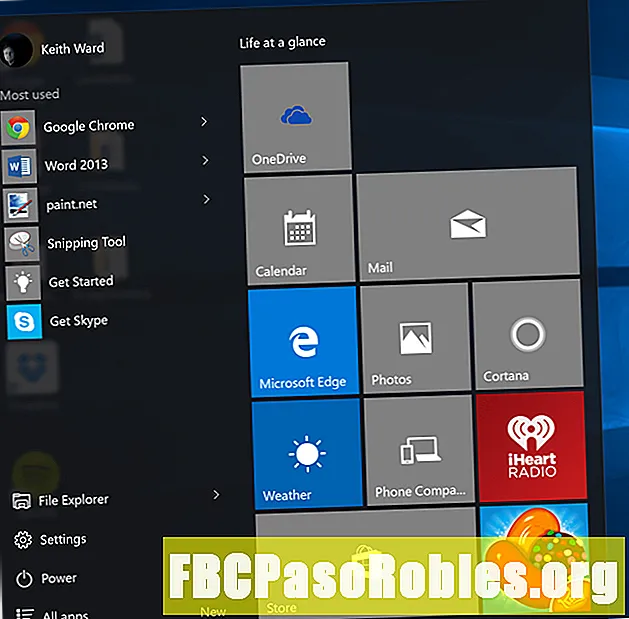סיור בתפריט ההתחלה של Windows 10
