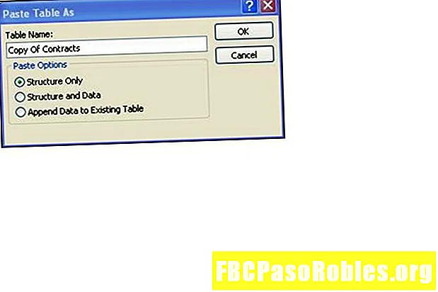 Kopiranje, preimenovanje in brisanje tabel v programu Microsoft Access 2013
