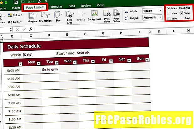 Kako natisniti mreže in naslove na svoj Excelov delovni list